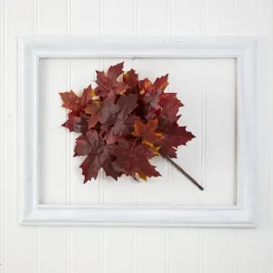 18" Autumn Maple Leaf Artificial Flower (Set of 2)