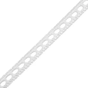 5/8” Edge Lace Trim - White (By the Yard)