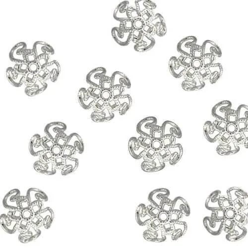 .925 Sterling Silver - 10.6mm Patterned Bead Cap (10 Pack)