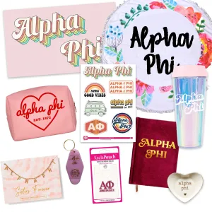 Alpha Phi Celebrate Sisterhood Sorority Gift Box- 10 unique items