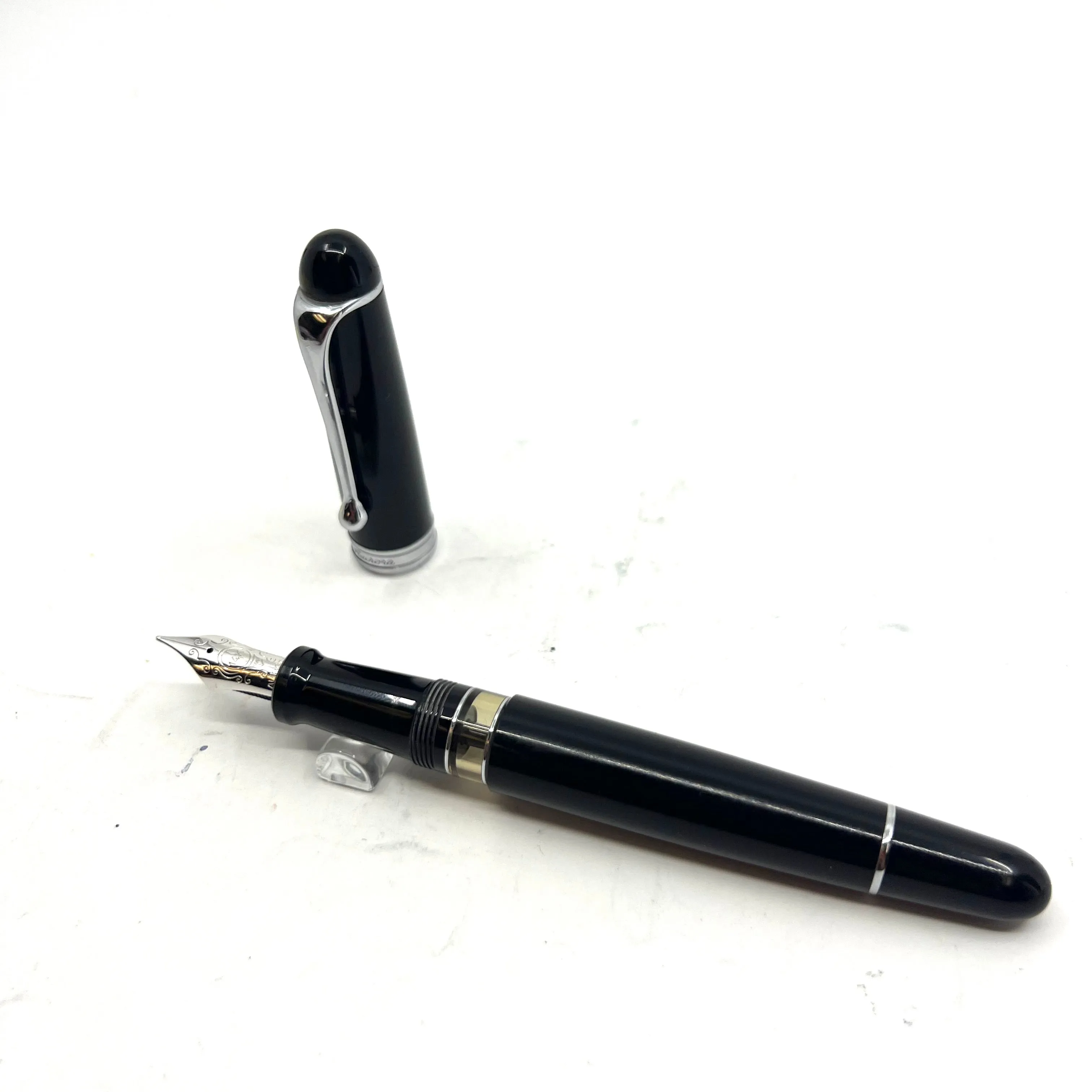 Aurora Black Large #88 Fountain Pen - Silver Plated Trim