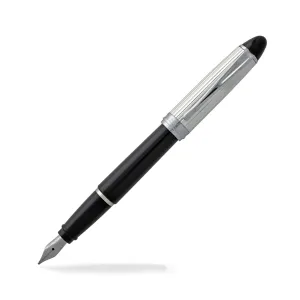 Aurora Deluxe Ipsilon Fountain Pen in Black and Sterling Silver Cap