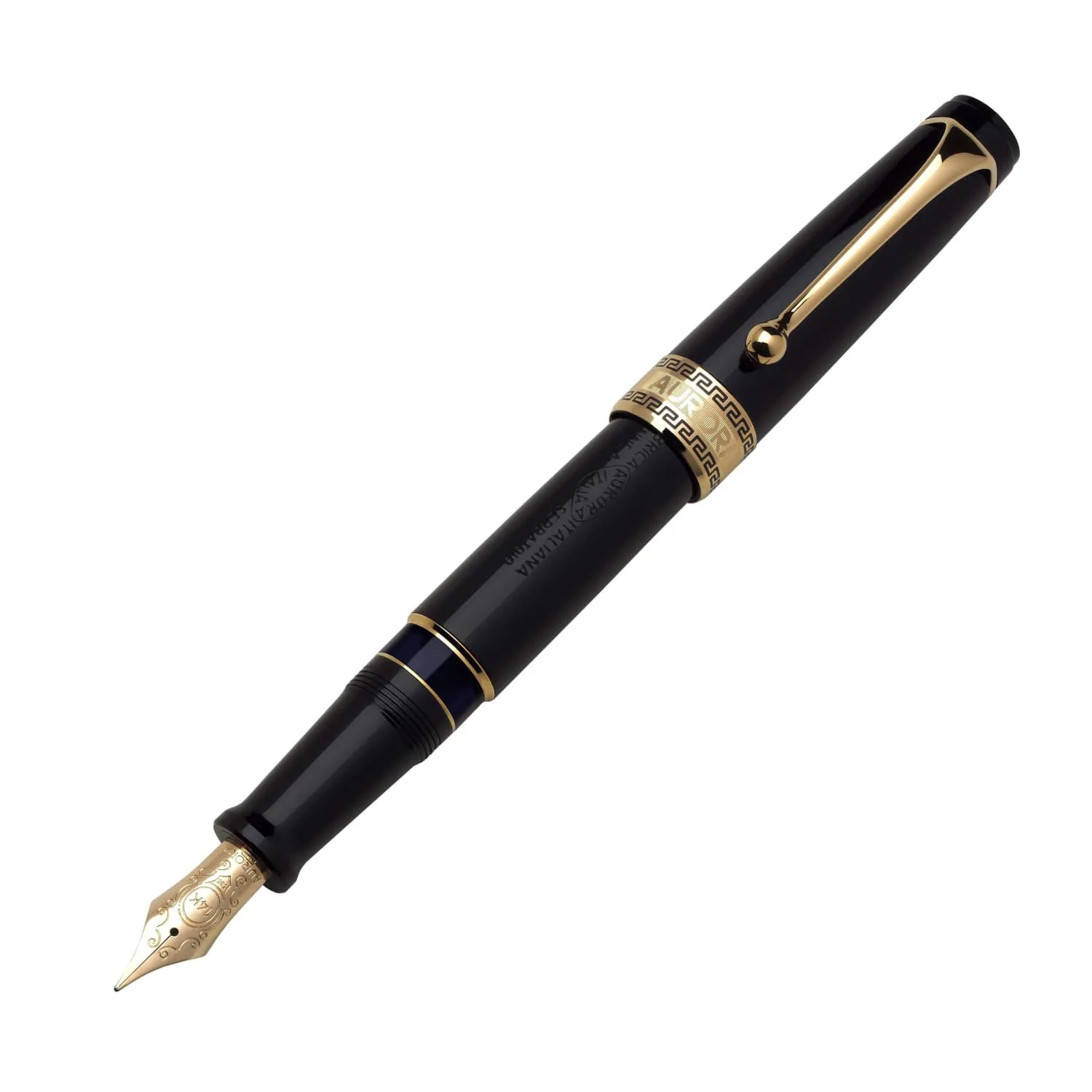 Aurora Optima Fountain Pen in Black - 14K Gold Extra Fine Point