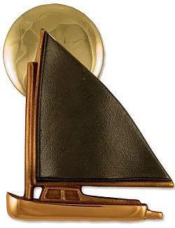 Beach Cottage Brass Sailboat Door Knocker