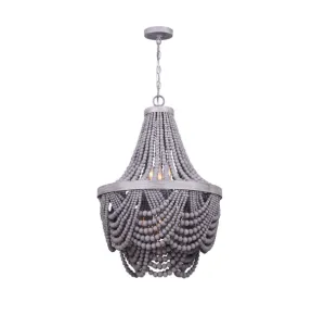 Canarm ICH1001A06BGY18 Kipling Wood Beaded Chandelier