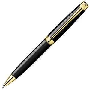 Caran d'Ache Leman Ebony Ballpoint Pen Gold Trim