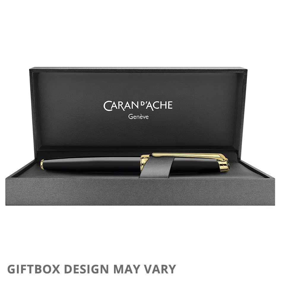 Caran d'Ache Leman Ebony Ballpoint Pen Gold Trim