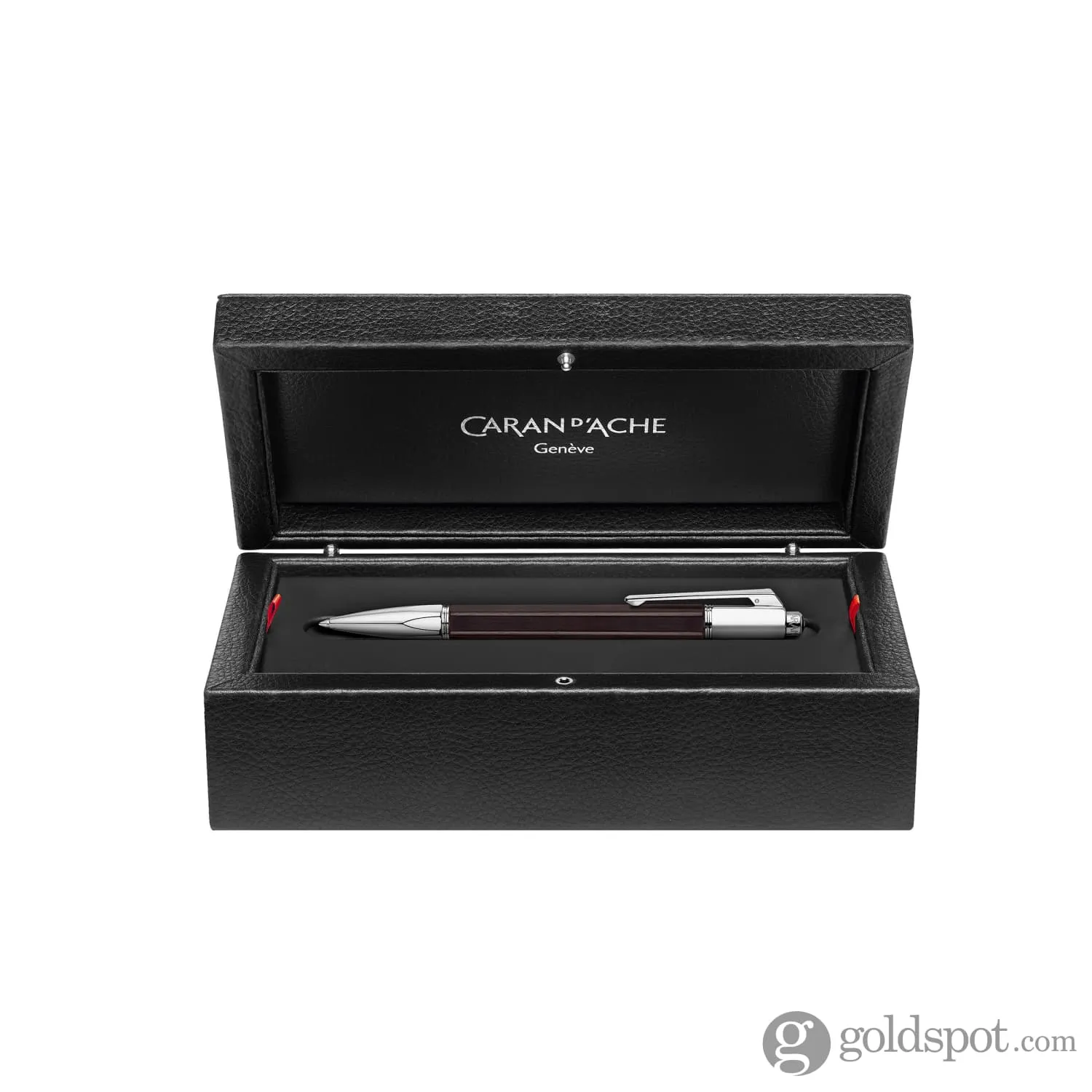 Caran d'Ache Varius Ebony Ballpoint Pen with Silver Plated and Rhodium Coated