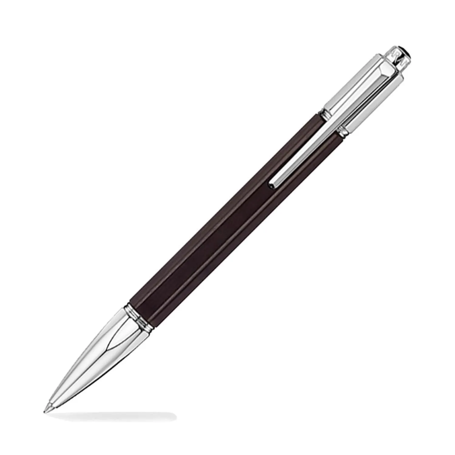 Caran d'Ache Varius Ebony Ballpoint Pen with Silver Plated and Rhodium Coated