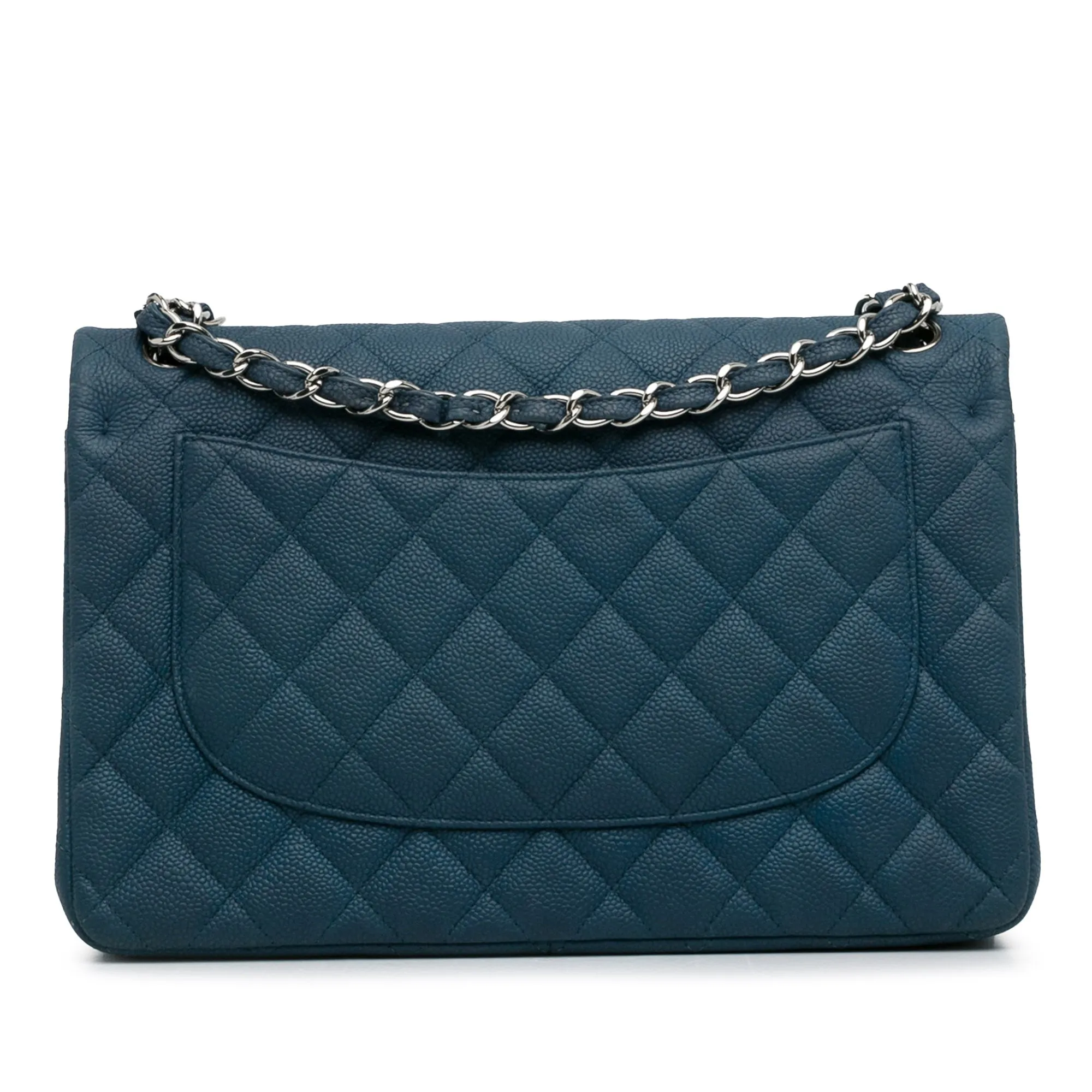 Chanel Classic Double Flap Jumbo Blue Caviar Gold