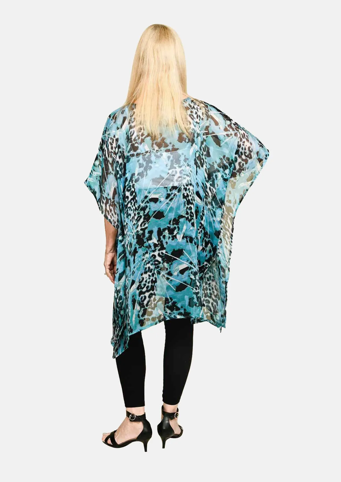 Chiffon Kaftan With Handkerchief Hem