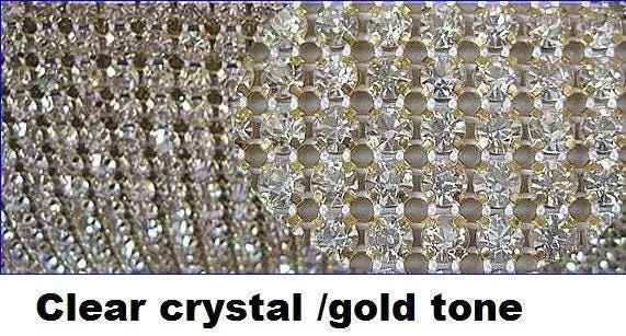 Clear crystal ribbon banding cake ribbon 1 yard REAL GEM STONES ss18 diamante with Superior sparkle by Crystal wedding uk