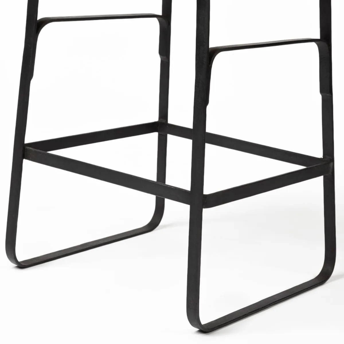 Conan Bar Counter Stool Brown Wood | Black Metal | Counter