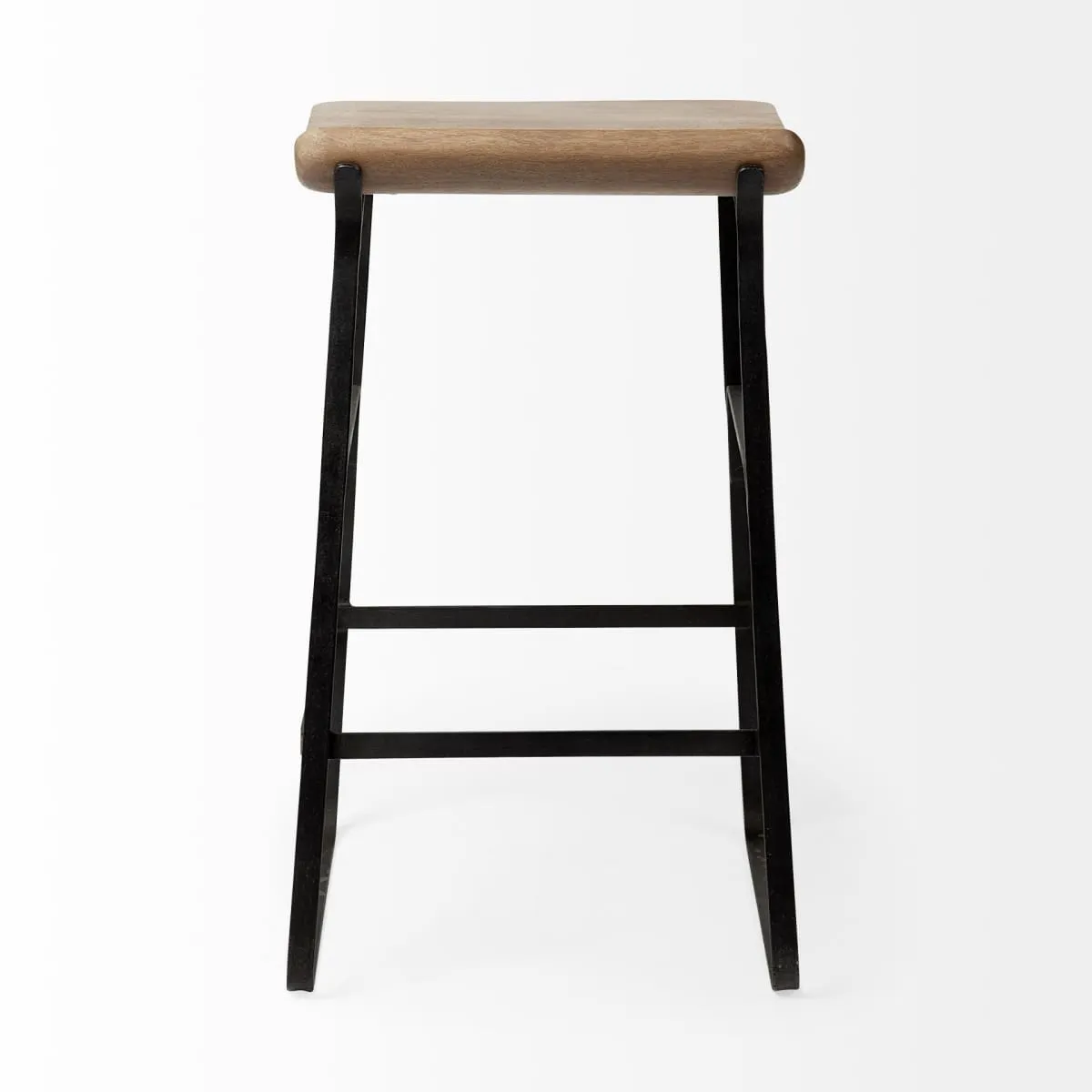 Conan Bar Counter Stool Brown Wood | Black Metal | Counter