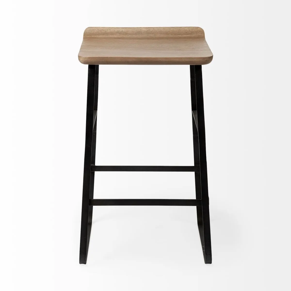 Conan Bar Counter Stool Brown Wood | Black Metal | Counter