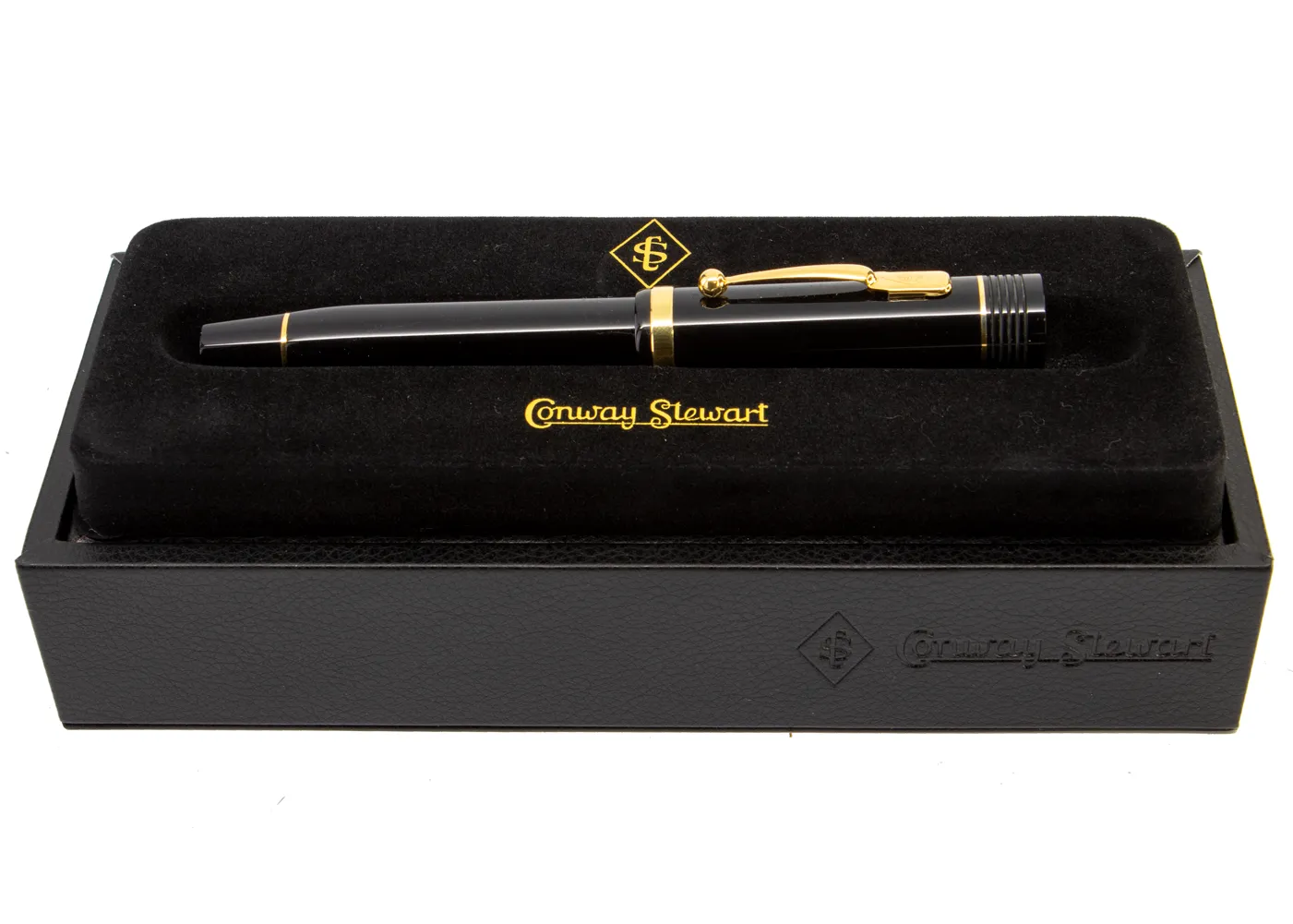 Conway Stewart Churchill Classic Black with Gold Trim