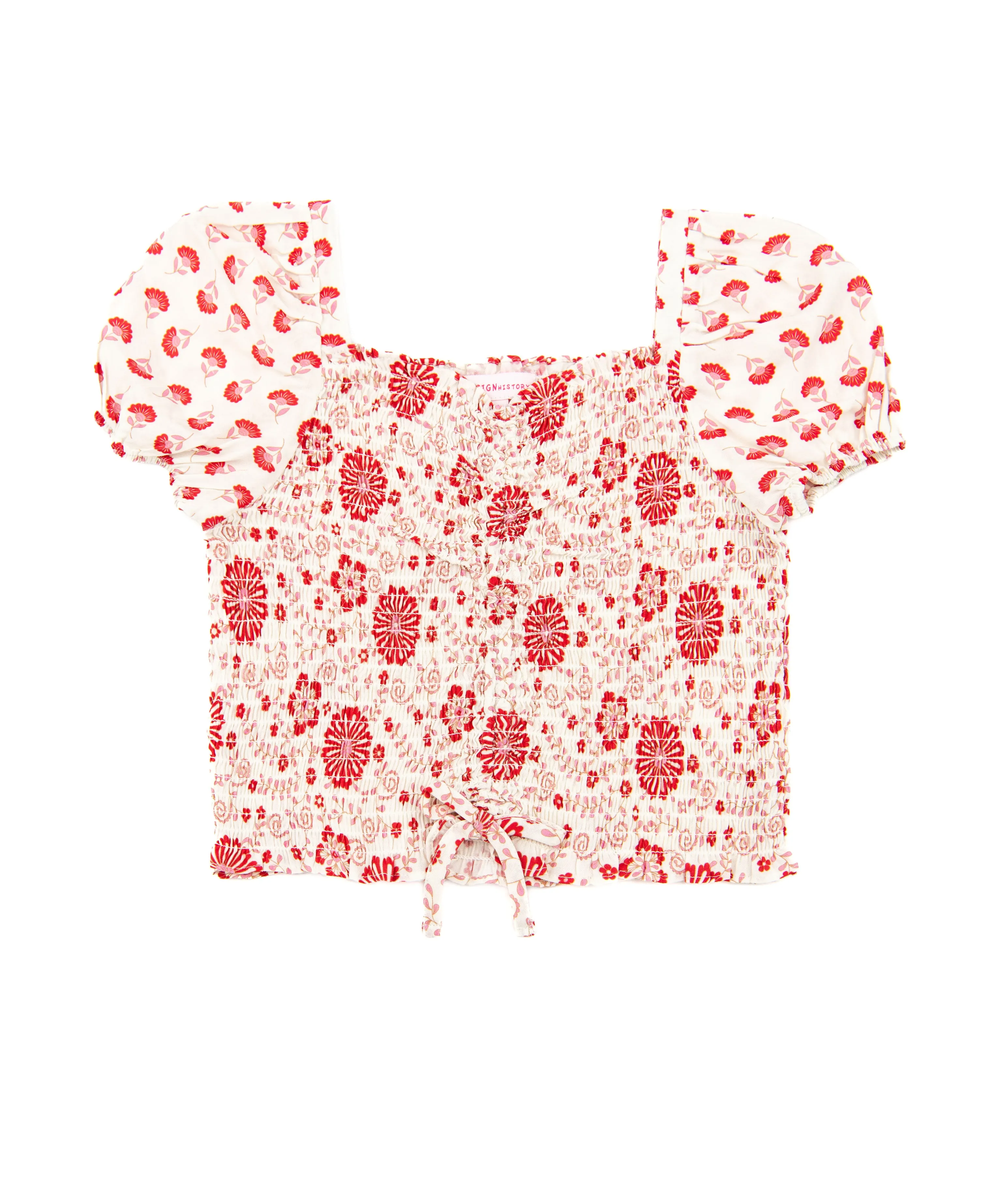 Design History Girls Pink Patterned Top