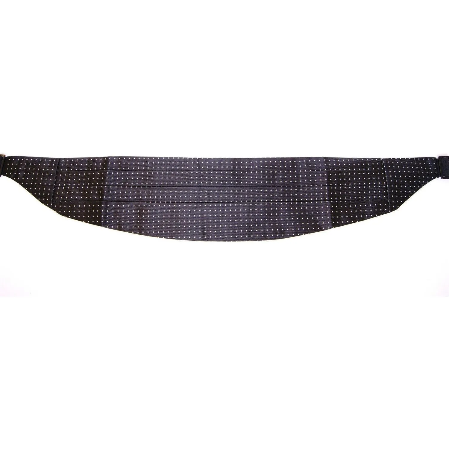 Dolce & Gabbana Elegant Black Silk Polka Dot Cummerbund