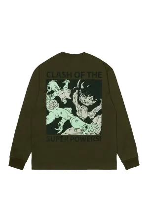 Dragon Ball: Freeza Arc Clash of the Super Powers Long Sleeve Tee - Olive