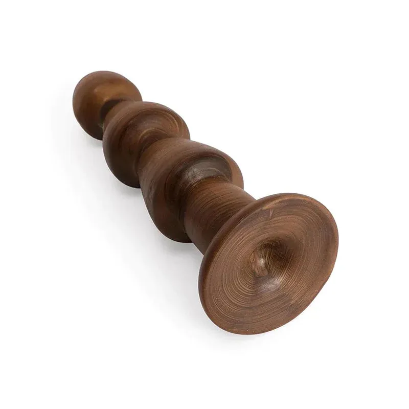 Elza - Beaded Anal Plug in Brown