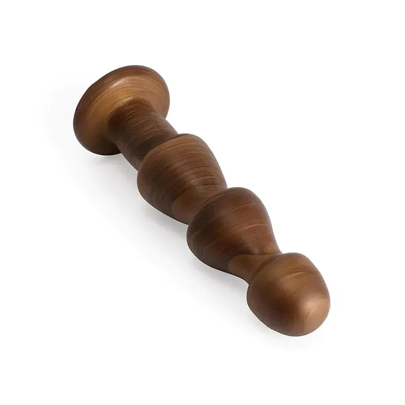 Elza - Beaded Anal Plug in Brown