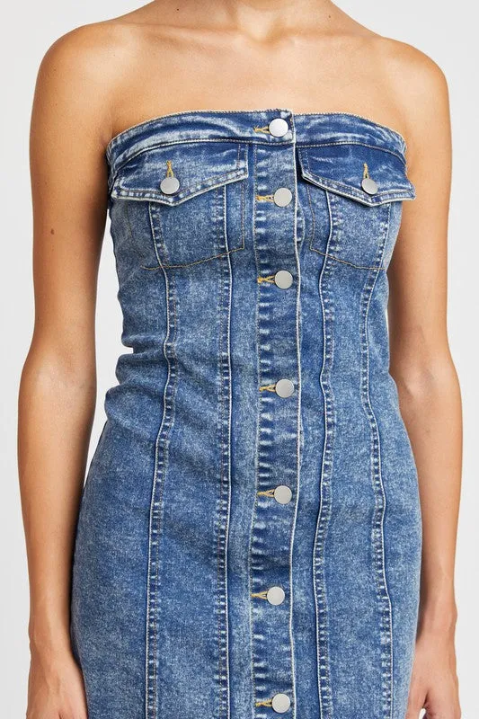 Emory Park BUTTON DOWN TUBE DENIM DRESS