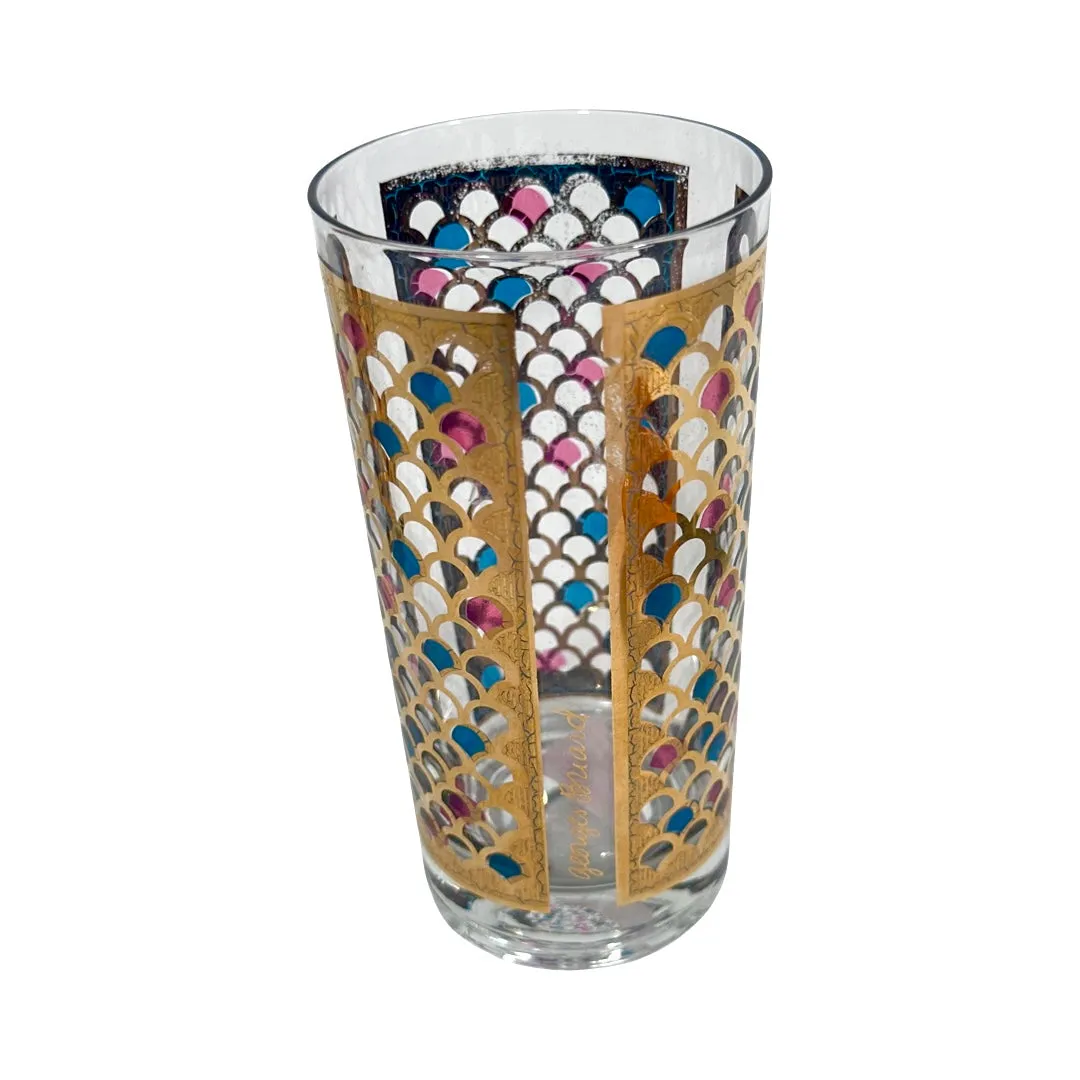 Georges Briard Signed Mid-Century Mosaic Highball Glasses (Set of 2)