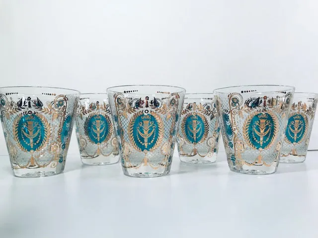 Georges Briard Signed Mid-Century Royal Double Old Fashion Glasses (Set of 6)