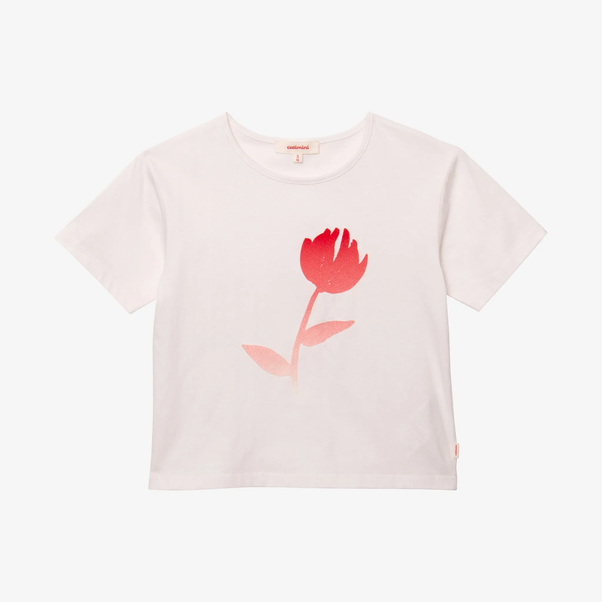 Girl's peony design T-shirt