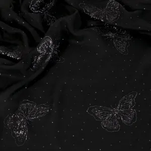 Glitter Butterfly Black Tulle 1567