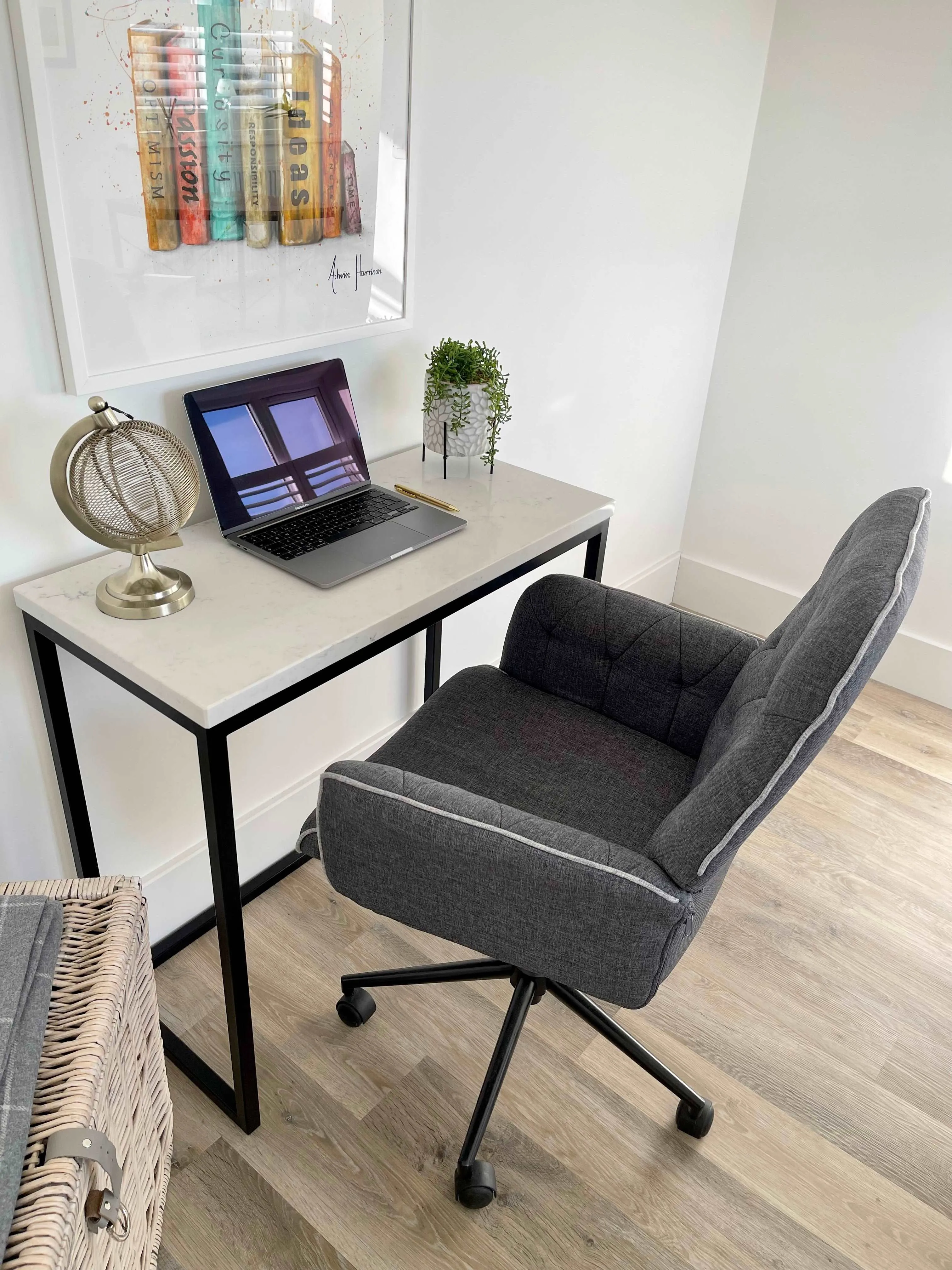 Luna Marble Metal Office Desk Table