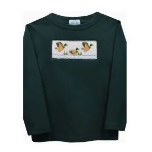 Mallard Duck Smocked Green L/S Shirt