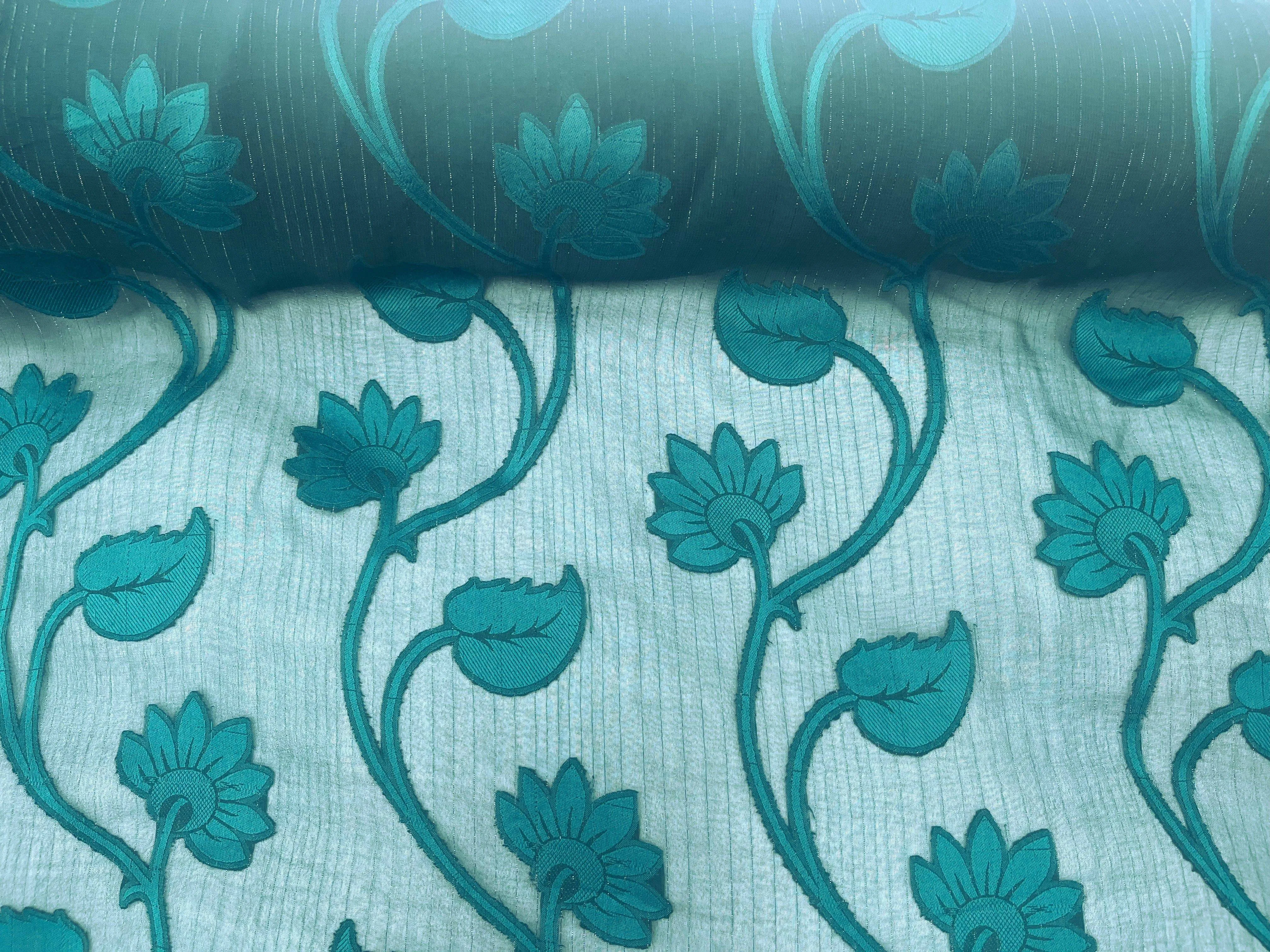 Metallic Leaf - Woven Chiffon Fabric