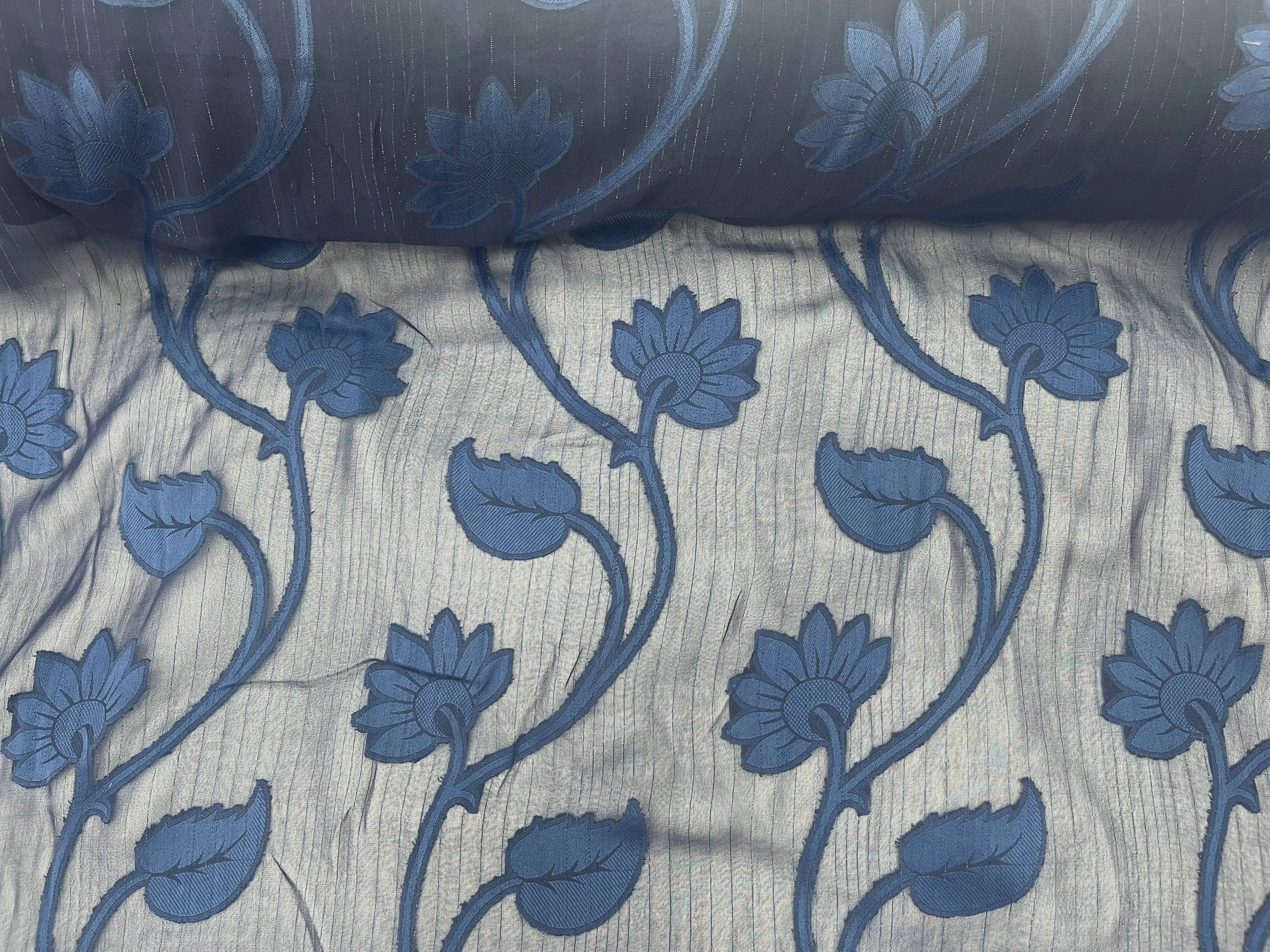 Metallic Leaf - Woven Chiffon Fabric