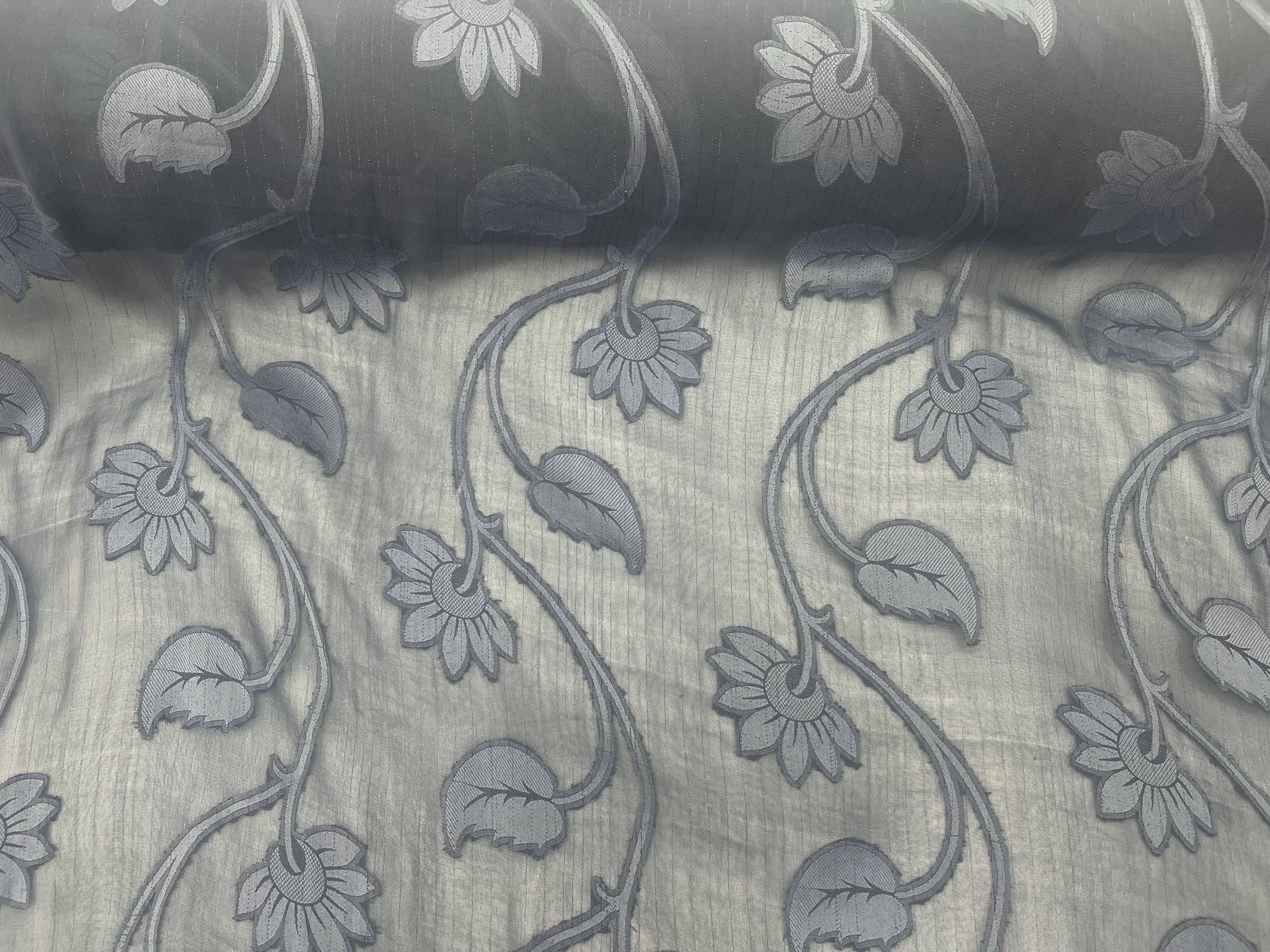 Metallic Leaf - Woven Chiffon Fabric