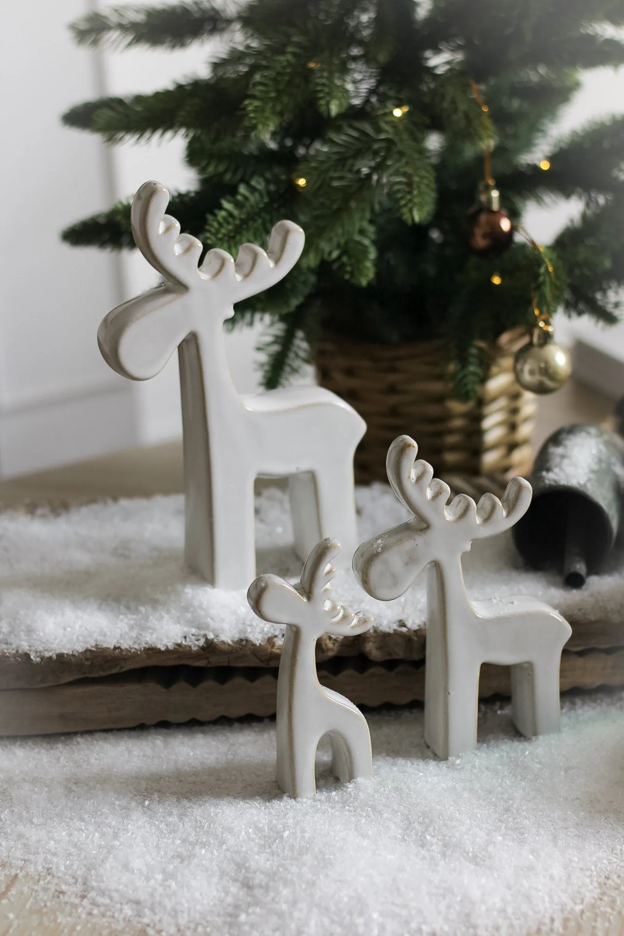 Natural Ceramic Reindeer Decoration