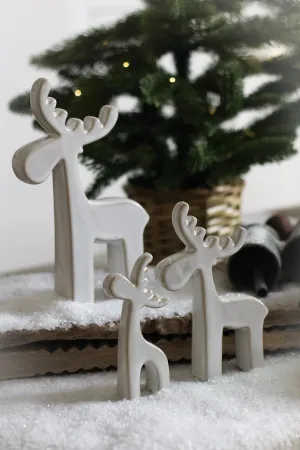 Natural Ceramic Reindeer Decoration