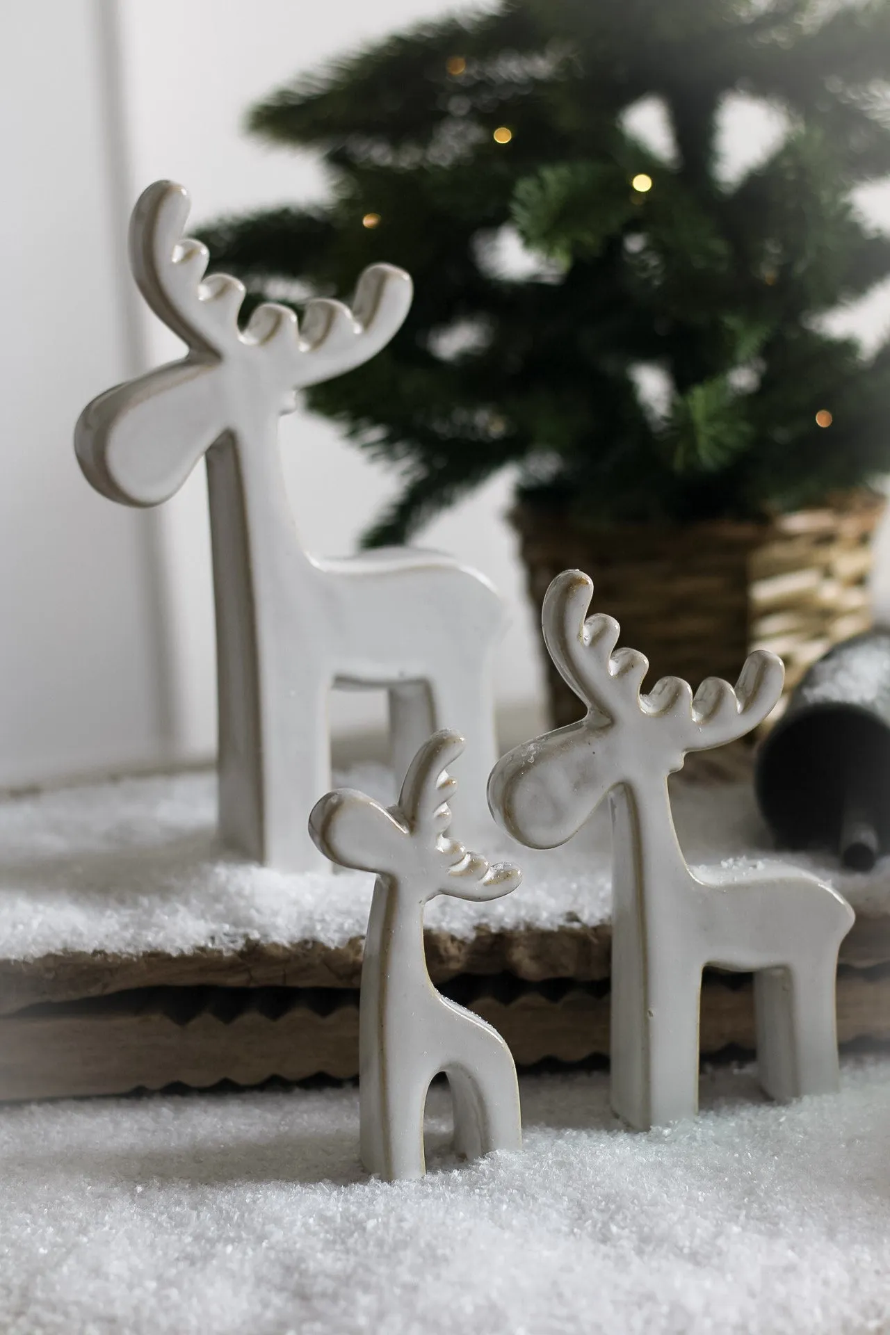 Natural Ceramic Reindeer Decoration