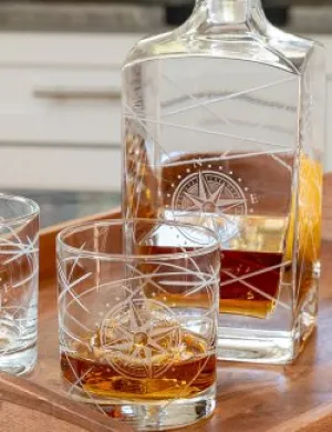 Navigator Compass Rose Whiskey Set