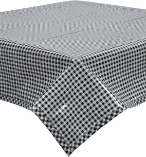 Odd Sized Gingham Black Oilcloth Tablecloths