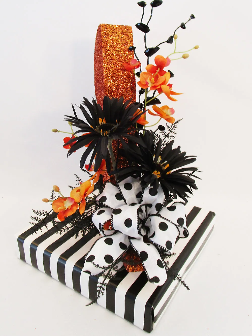 Orange and Black High Heel Shoe Centerpiece