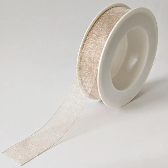 Plain Chiffon Bronze Ribbon (25mm x 25m)