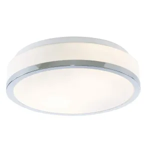 Polished Chrome 2 Light Large Flush Ceiling Light