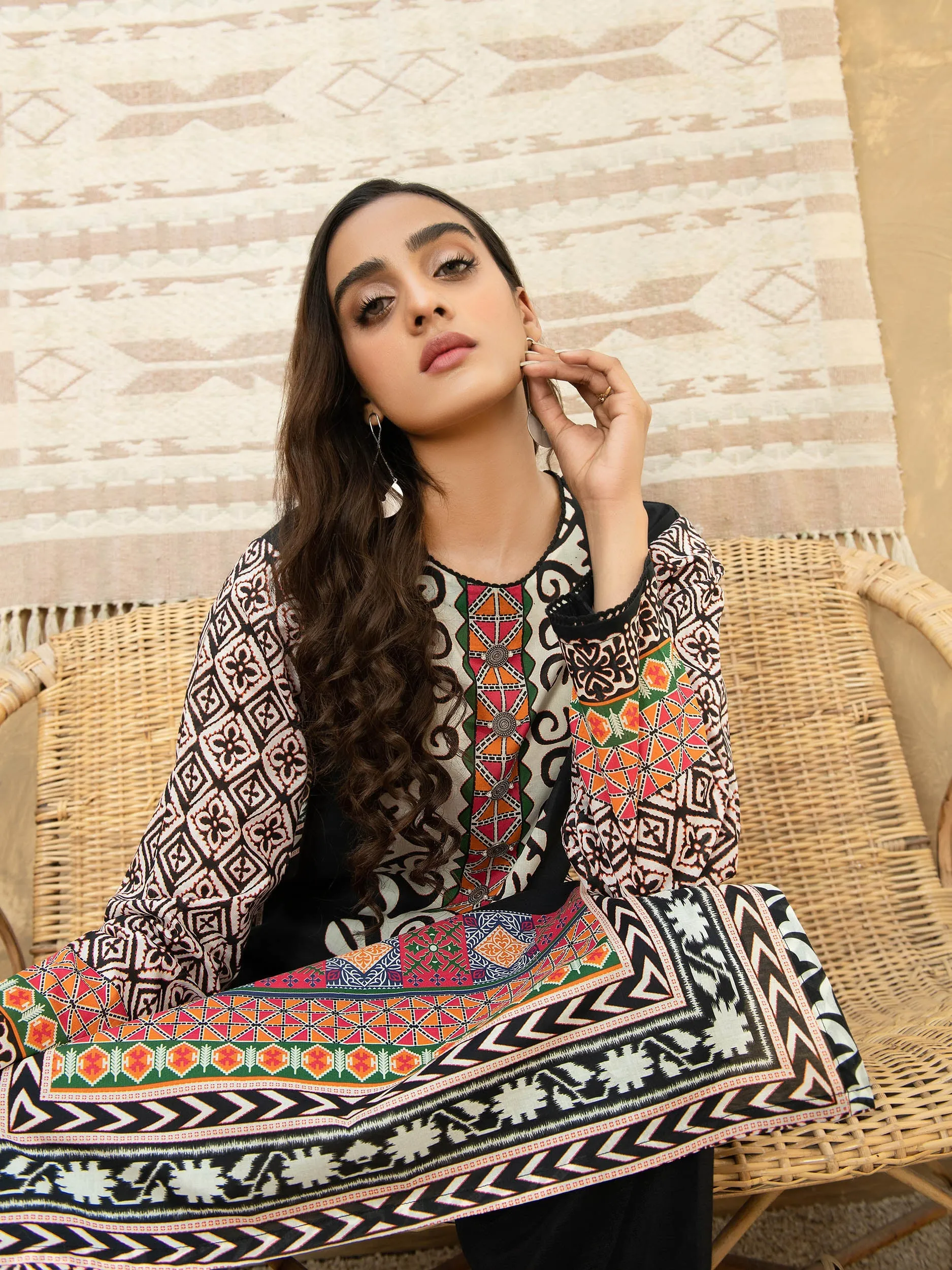 Printed 2 Piece Texture Lawn Suit