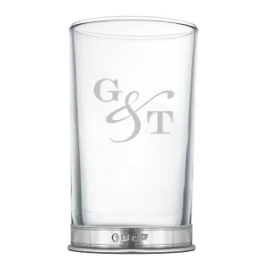 "G & T" Highball Gin Glass with Pewter Base