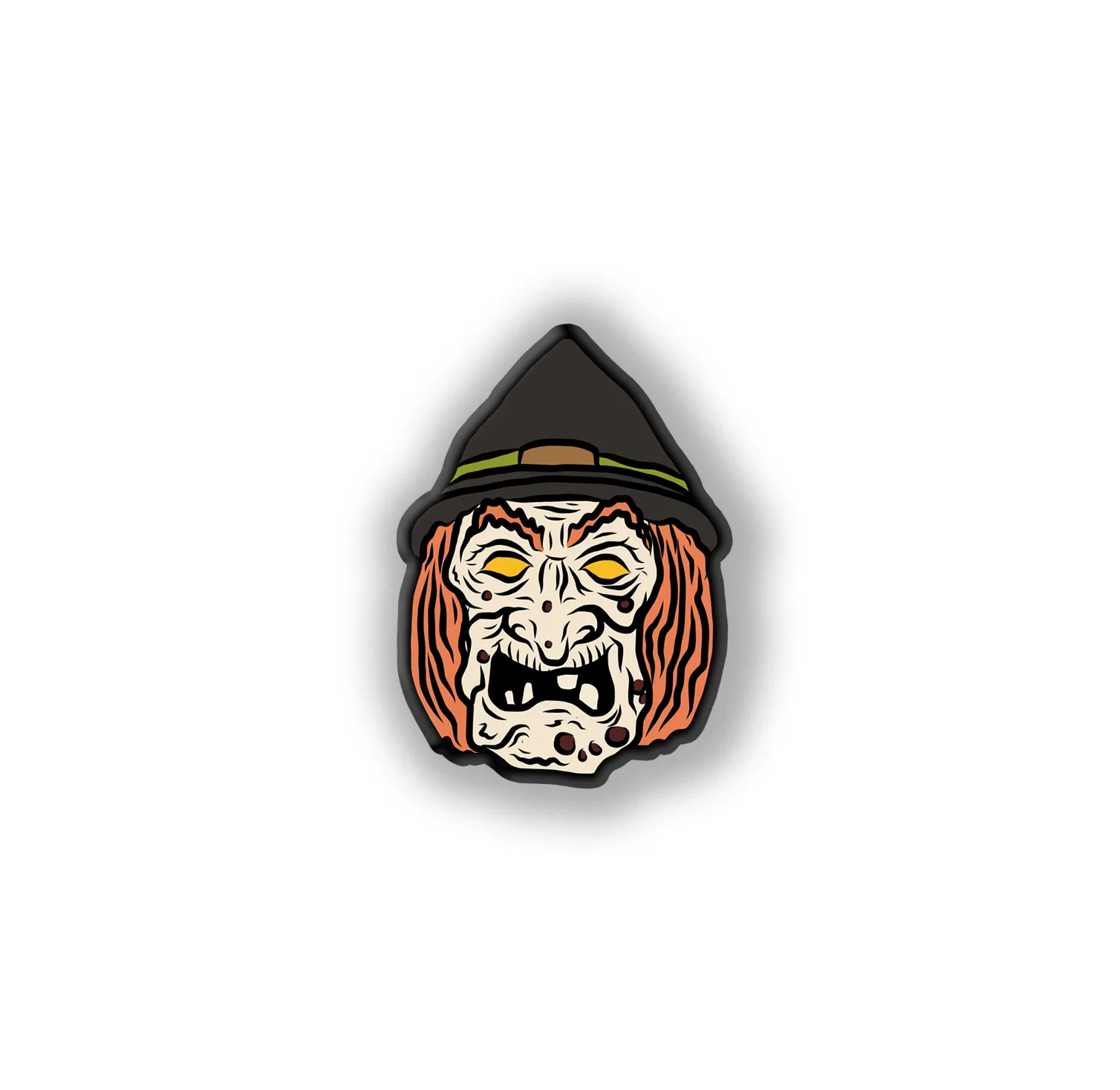 Retro Inspired Monster Mask Halloween Witch Pin