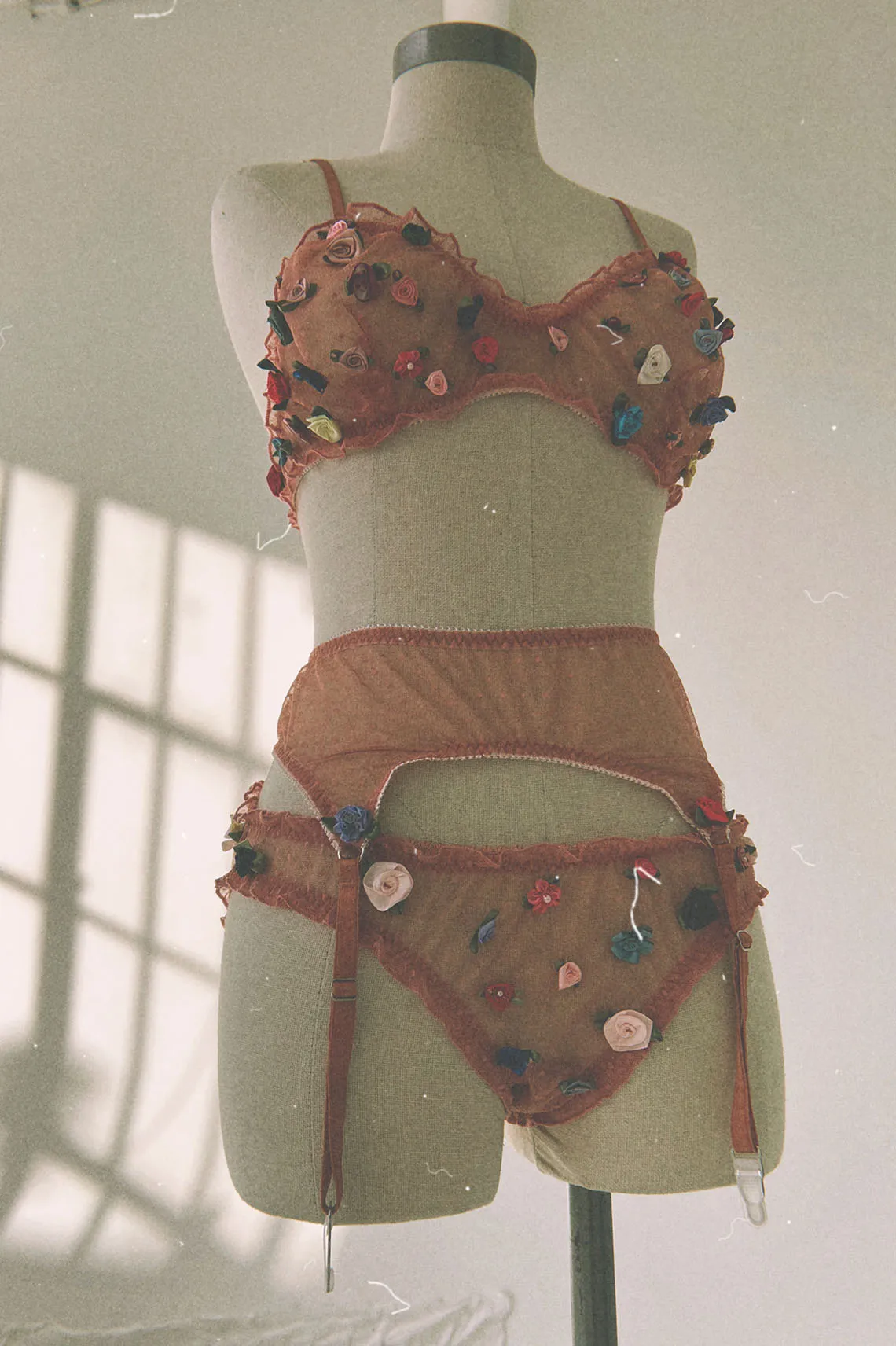 Rosette Bralette in Swiss Dot Mesh