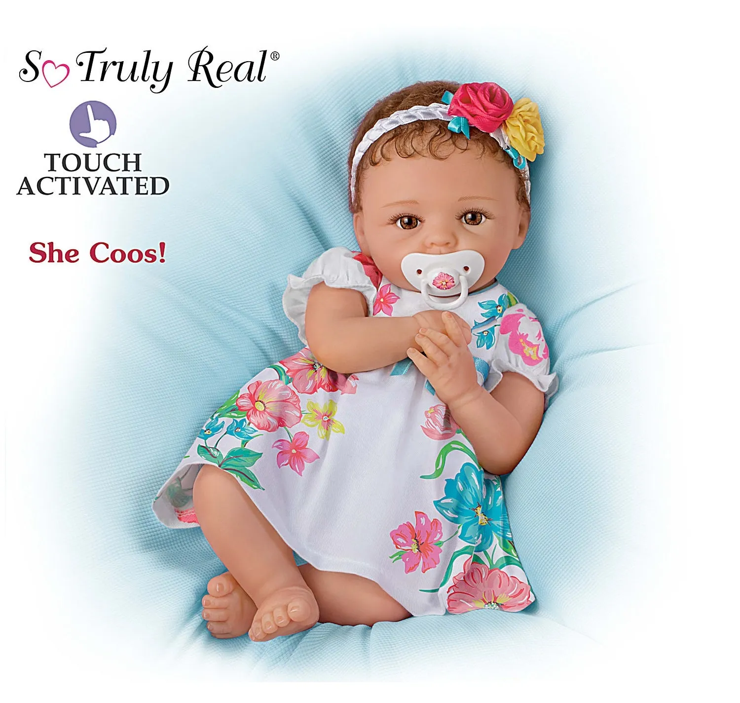 The Ashton-Drake Galleries Presley RealTouch Vinyl Lifelike Baby Doll by Cheryl Hill "Coos" At Your Touch 16-inches