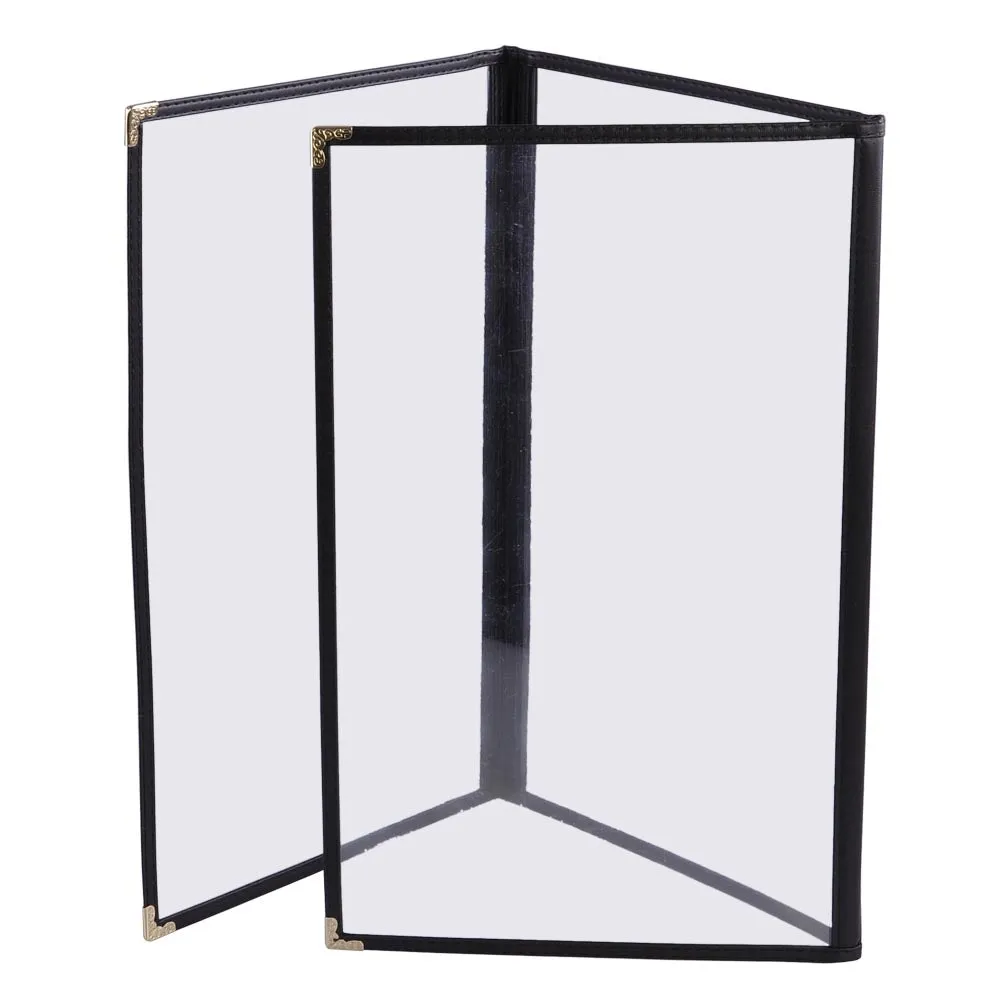 TheLAShop 8-1/2"x14" Clear Restaurant Menu Cover Folder Triple 30ct/pk