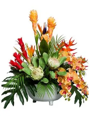 Tropical Splash Large Yacht Silks Centerpiece Arrangement